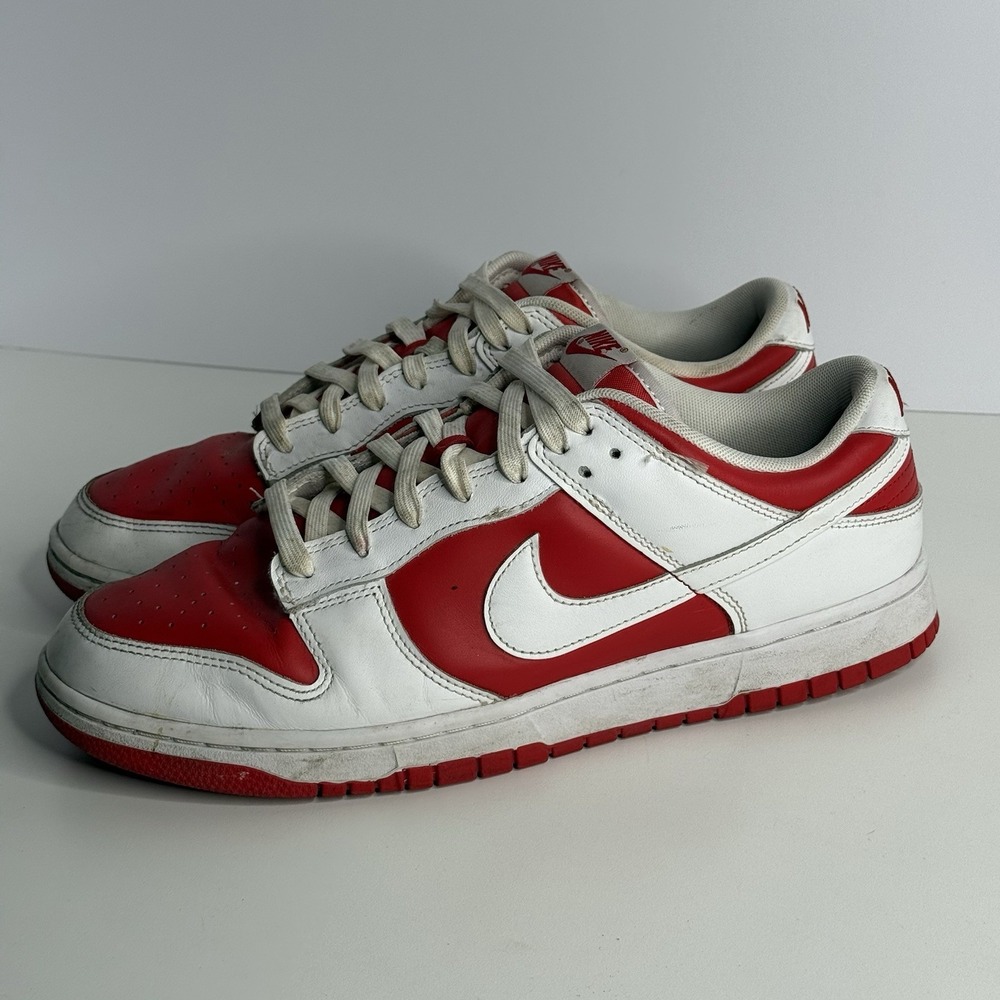 Nike Dunk Low Retro University Red White Leather Men's Sneaker DD1391-600 Sz 11